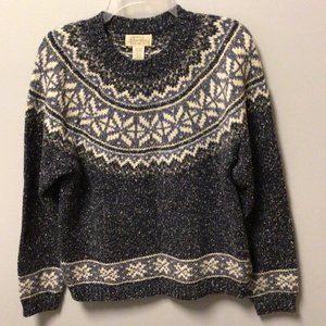 St John's Bay - Classic Blue/Gray snowflake sweater